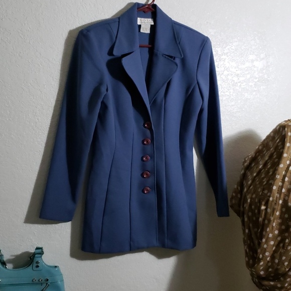 XOXO Jackets & Blazers - XOXO Size 11 blue slate blazer w/two pink buttons